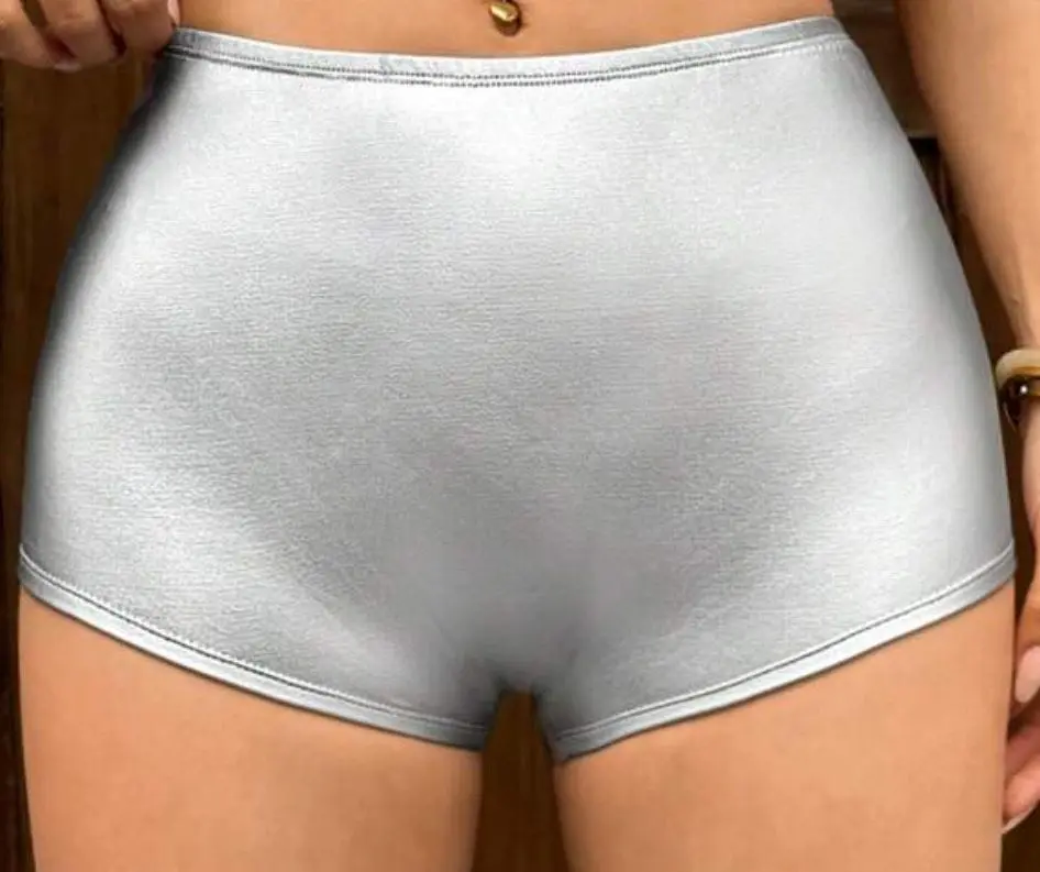 Silver Metallic Mini Shorts