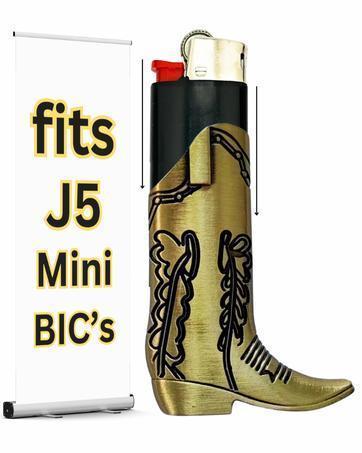Cowboy Boot Lighter Case. Cow Boy Boot Lighter Holder Sleeve for J5 and J6 BIC Lighters. | Lighters NOT Included