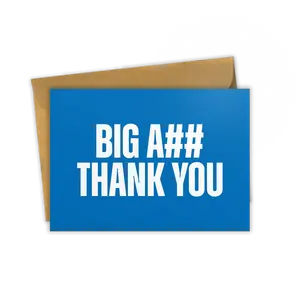 Big A## Bold Appreciation Greeting Cards - Blank Inside, Premium Cardstock (5x7)
