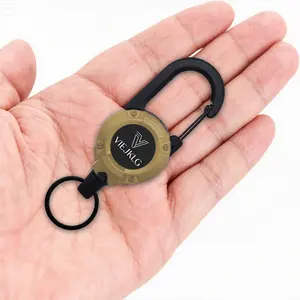 All-in-One Retractable Keychain: Steel Carabiner for Home, Office, Running & Hiking - Anti-Loss Design