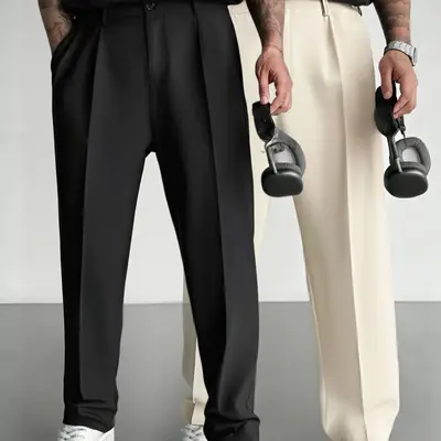 Pleated Pants Uniqlo Men's Cropped Trousers Men's Pleated Wide Trousers  UNIQLO PL