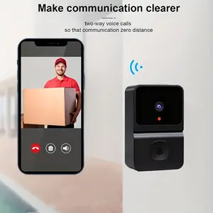 1pc (Build-in Battery) Smart WIFI Doorbell, Security Wireless Intelligent Visual Video Intercom Doorbell, 2-Way Audio, Night Vision, USB Rechargeable Low Power Consumption, Support 2.4G Wifi