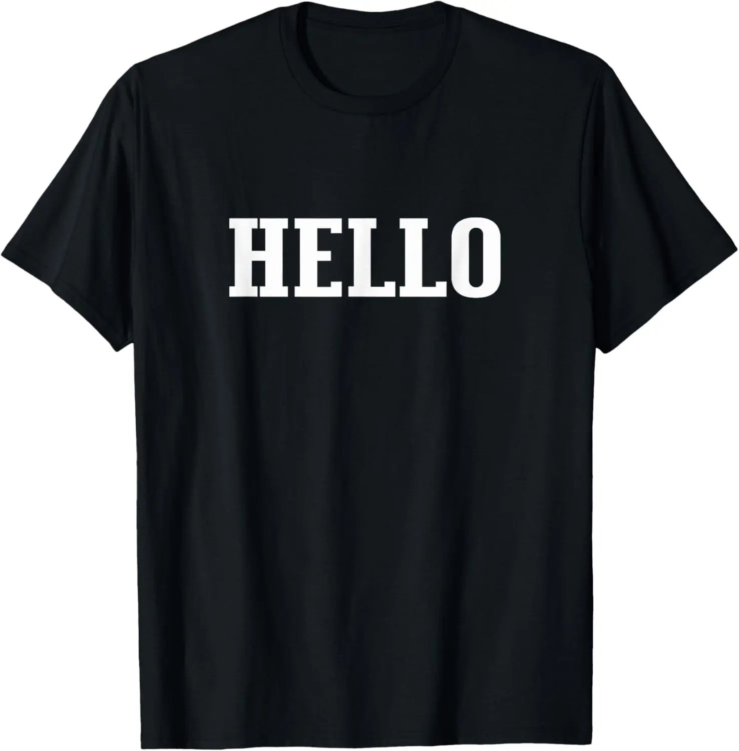 "Hello" Graphic T-Shirt, Women's Casual Short Sleeve Cotton Top, Breathable Streetwear Fashion Tee for Summer Daily Wear, Natural, Round Neck, Fabric, Shortsleeve, Soft Cotton, Regular Fit