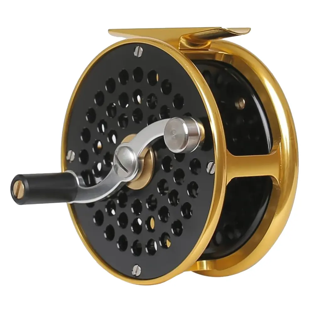 Kylebooker FR03 Vintage Classic Fly Fishing Reel, Anodized Aluminum with Click and Pawl Mechanism, Reversible Left/Right Hand Retrieve for #3-#9 Line Weight, Rotating Metallic Spool Fly Fishing, Split Ring Fly Fishing