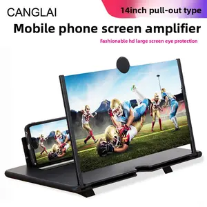 Canglai 14 Inch 3D HD Phone Screen Magnifier Pull-Out Telescopic Stand for Desktop Movie Video Viewing Eye Protection Fashionable Large Screen
