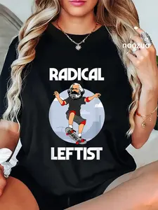 100% Cotton Karl Marx Skateboarding Radical Leftist Funny Marxist TShirt T-Shirt