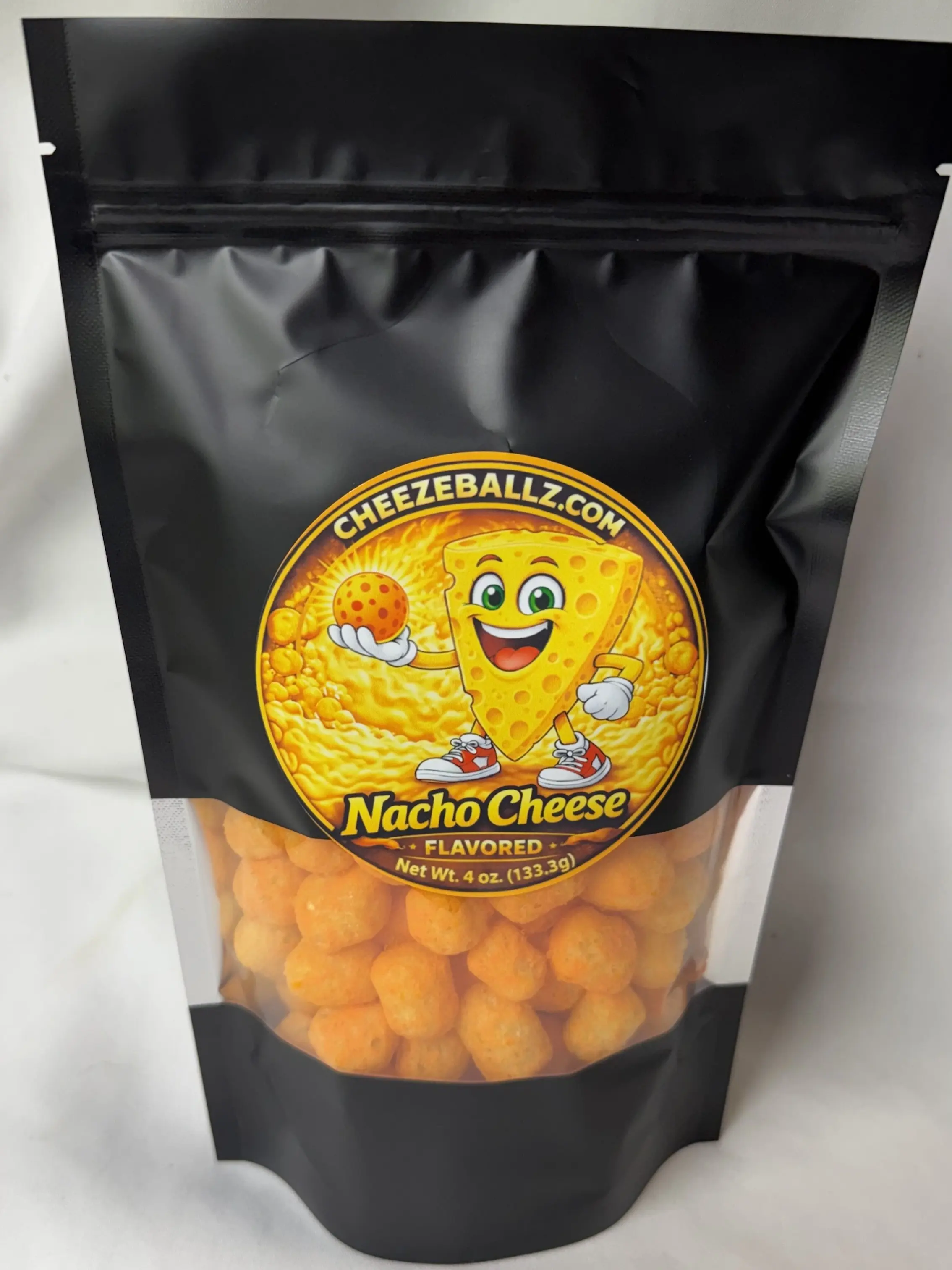 Nacho Cheese - Gourmet Flavored Cheese Ball Puffs - 4 oz. Bag