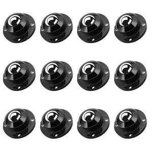 12 Pac Self Adhesive Caster Wheels for Furniture,Storage Box,Trash Can,PC Stainless Steel Universal Pulley 360 Degree Rotating Adhesive Caster Wheels 1 Inch Low Profile Swivel Wheels,Black