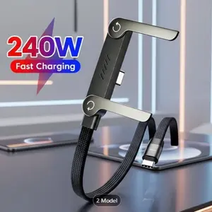 240W Super Fast Charging Cable for Smartphones, Cellphones, Mobile Devices - 360° Rotatable, Portable, Efficient Phone Accessory for Daily & Emergency Electronic Charging