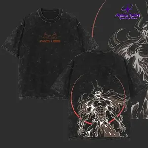 "Vasto Lorde" Ichigo Kurosaki - Anime Double Printed Vintage Washed Unisex Oversize Anime Manga Washed Heavyweight Cotton Menswear