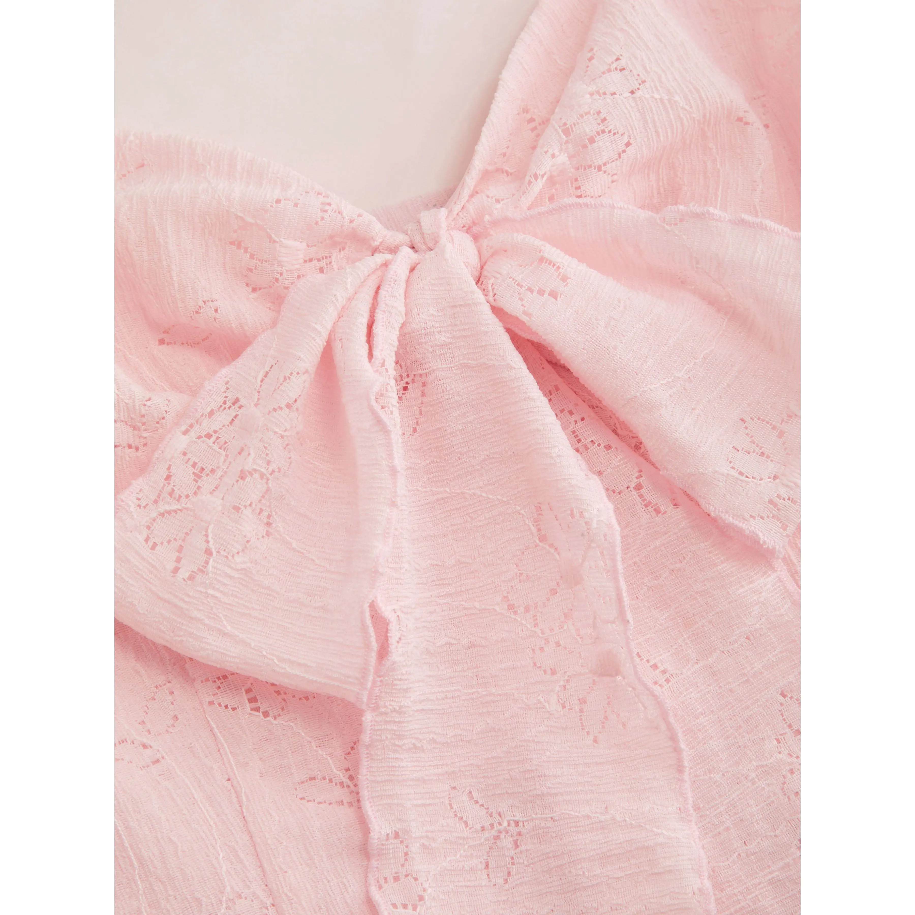blue dress with pink lace Long Blush Pink Lace Prom Dress with Tulle Skirt Light Blue / 2 main image 1