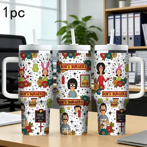 Bob's Burger 40oz Insulated Cup, Bob Ice Coffee Mug, Back-To-School Thermos, Cartoon Lover Gift, Best Back-To-School Present, Leakproof Insulated Tumbler
