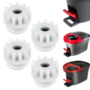 4 count Spin Mop Replacement Parts, Spin Mop Bucket Clutch Bearing Bucket Gear Sprockets Pedal Repair Replacement Compatible with Ocedar Vileda O Cedar for Mops Mopping Buckets (White)