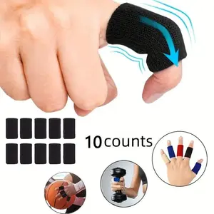 Finger Compression Band, 10pcs Breathable Nylon Finger Sleeve, Finger Protector for Men & Women, Sports & Outdoor Accessories