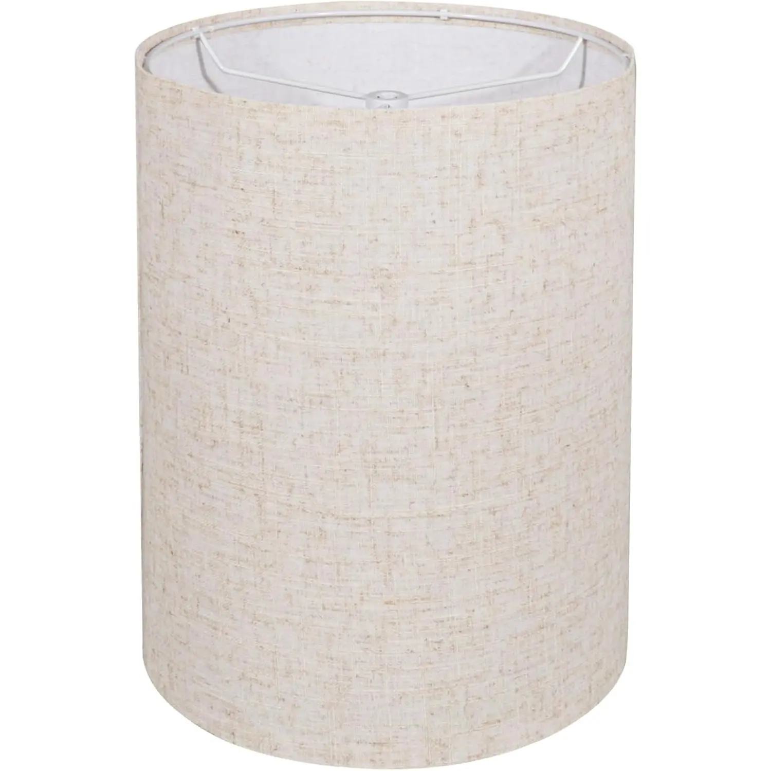 Tall Drum Lamp Shade for Table Lamps, Floor Lamp, Cloth Lampshade 10" Top X 10" Bottom X 13" High, Bei Lar Line Fabric, sy Asmbly