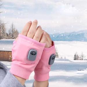Touchscreen Fingerless Heated Gloves – Rechargeable Hand Warmers for Winter Work Arthritis Pain Relief, Men & Women