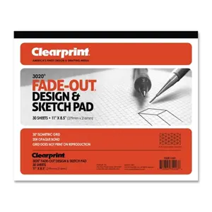 Clearprint  Grid Paper Pad 20lb. 30Degree Isometric 8.5 in. x 11 in. 30 SHT