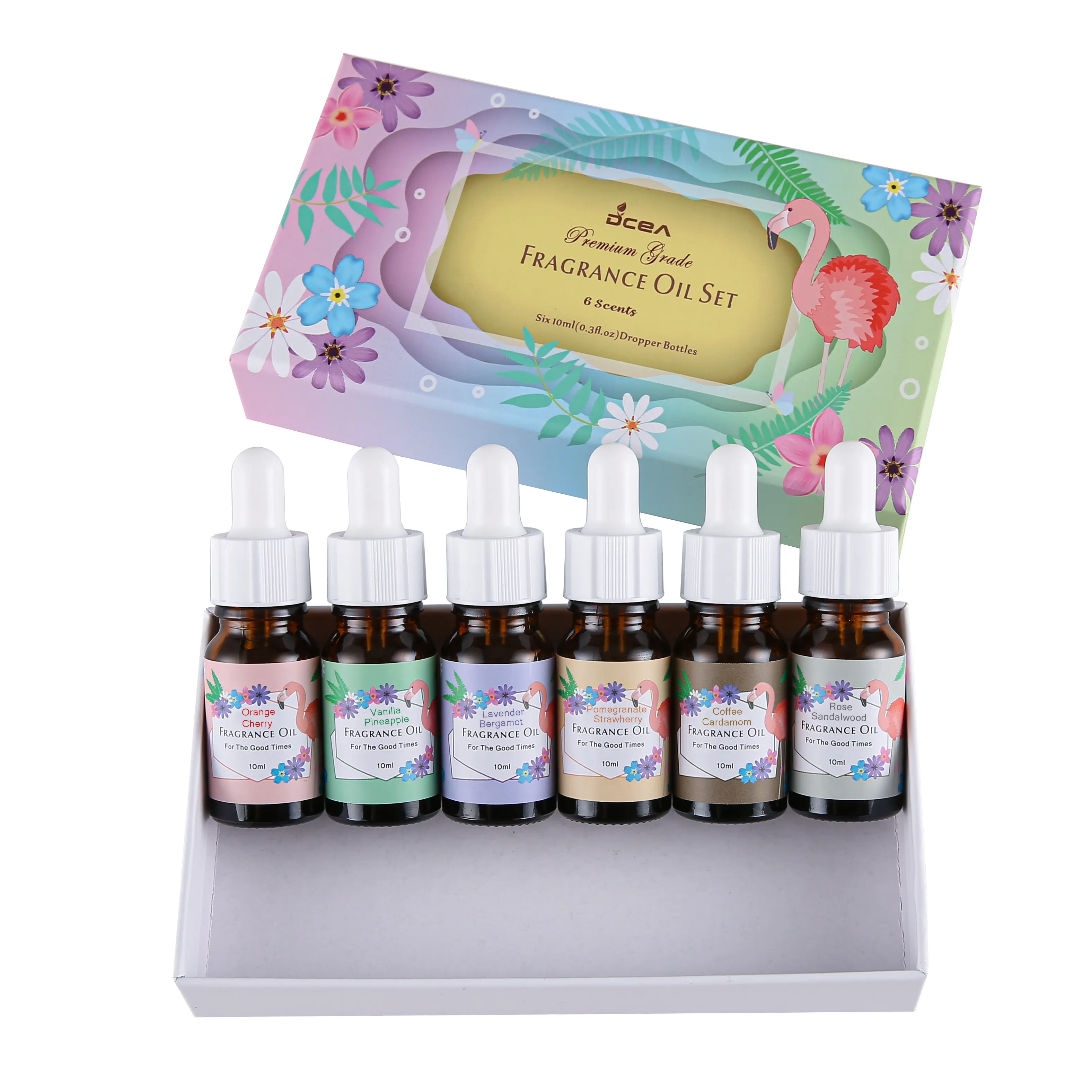 DCEA Floral Essential Oils Set(6Pcs*10ML) - Fragrance Oil for Diffusers for Home, DIY Candle Making - Aromatherapy Scented Oils - Ideal for Birthday, Thanksgiving, Christmas Gifts Cherry Lavender