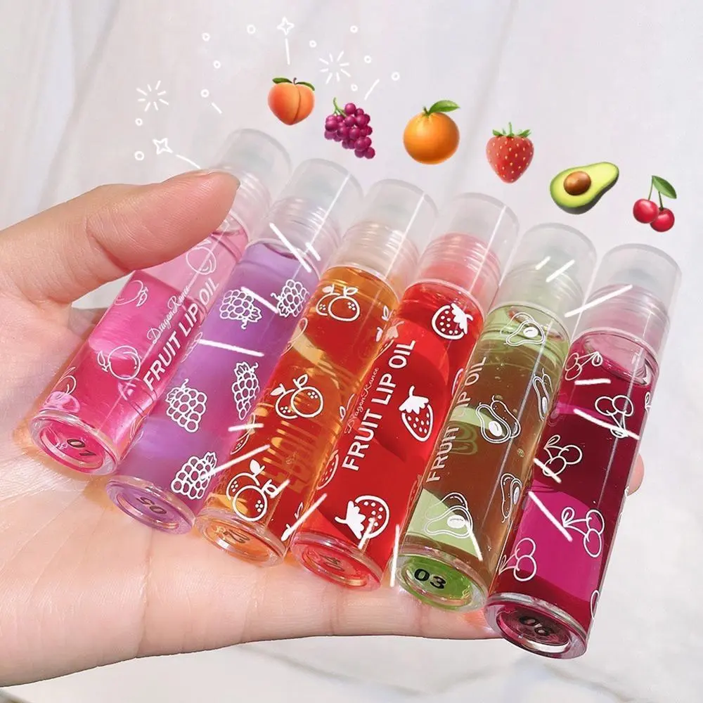 Fruit Lip Oil, Lip Treatment Oil, 6 Counts/set Moisturizing Lip Balm, Hydrating Lip Oils, Hydrating Lip Care Product Moisture Hydrate Moisturize Moisturizer for Dating and Daily Use, Summer Gift, Valentine's Day Gift