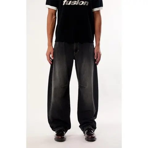 Pacsun Men's Mason Baggy Barrel Jeans Dart Black