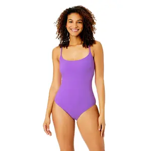 Womens' Live In Color Classic Lingerie Textured Maillot One Piece Swimsuit