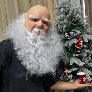 1pc Christmas Mask Santa Claus Cosplay Mask Adult Latex Christmas Suit Costume Christmas Holiday Party Costume Props