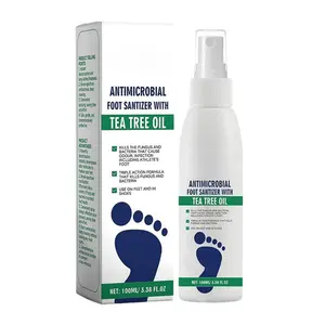 Antimicrobial Foot Spray with Tea Tree Oil 100ml Eliminates Odor-Causing Bacteria and Fungi for Effective Foot Care