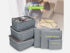 6Pcs Travel Luggage Organizer Set Makeup Storage Bags Clothing Packing Cubes USA