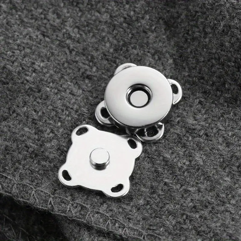 Magnetic Snap, 10 Pairs Plum Blossom Magnet Buttons, Metal Magnetic Snap Buttons, Closure Clasps Fastener for Clothes Purses Bag Leather Sewing Craft, Button Design
