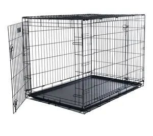 Petmaker 36" Dog Crate Double Door Foldable Pet Kennel