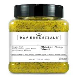 Raw Essentials Chicken Soup Blend - Robust, Savory Seasoning for Soup, Ramen, Pho, Gravy, Roux, and More - 11.5 Ounce Bottle