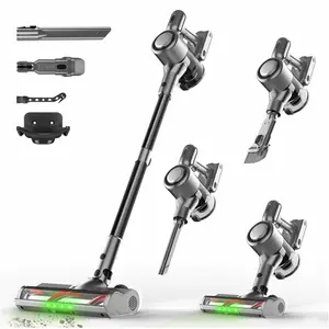 Cordless Bagless Powerful Stick Vacuums, 45KPA Suction, LED Headlights, 1.5L Dust Cup, Silver/Black Color, Included Cleaning Tools