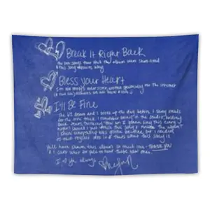 Megan Moroney 'Heartfelt' Album Cover Tapestry - 40x60 Inch Blue Wall Art with Lyrics, Perfect for Bedroom, College Dorm, and Home Decor - Soft Microfiber Decorative Hanging Banner, Bedroom Wall Decor