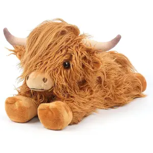 Highland Cow Plush Toy, a plush animal heating pad that can be heated in the microwave, can relieve spasms, pain, and stressThis toy is suitable for relieving anxiety and is also suitable for women and children to use before bedtime