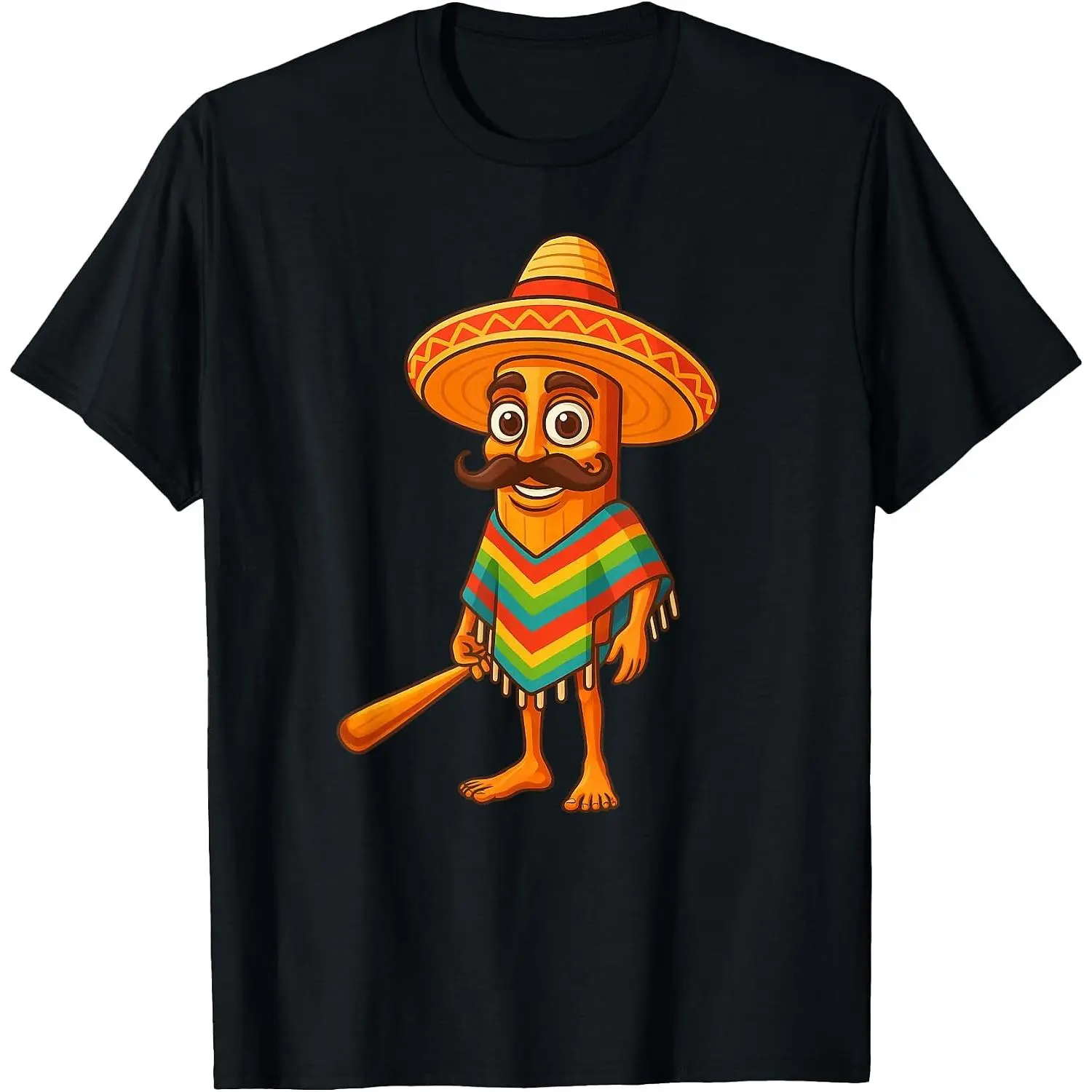 Cotton Mexican Poncho Brainrot Costume Funny Mexico Tung Sahur Meme T-Shirt Unisex Clothing Streetwear