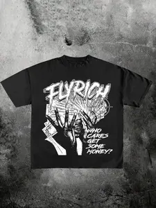 Men's Graphic Print T-Shirt, Soft Round Neck, Slight Stretch, Breathable Casual Top for All Seasons, Comfortable Daily Wear