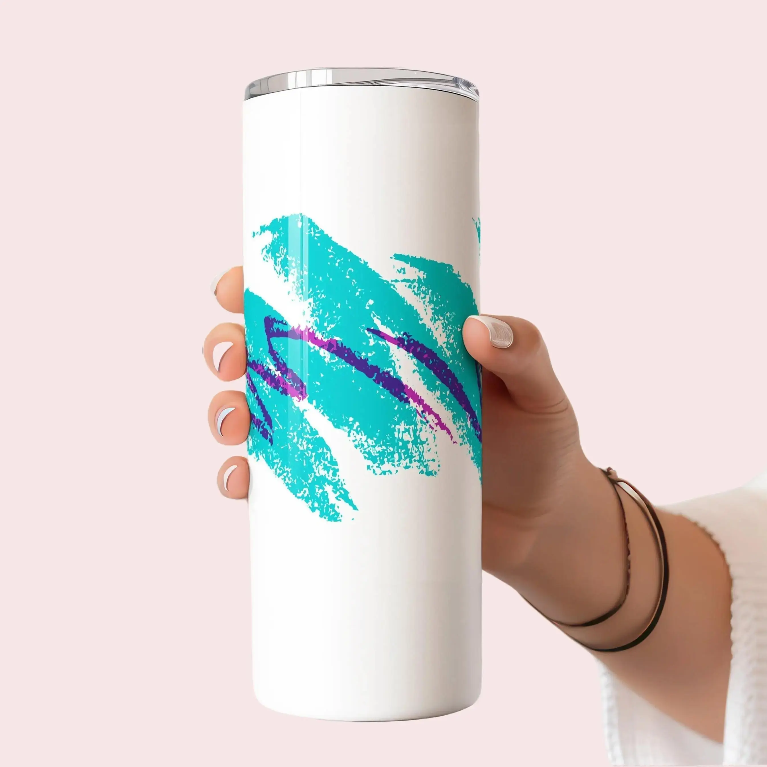 90's Paper Cup, Novelty Cup, 1990's Kid, Food Court Cup 20 oz Skinny Stainless Steel Insulated Tumbler