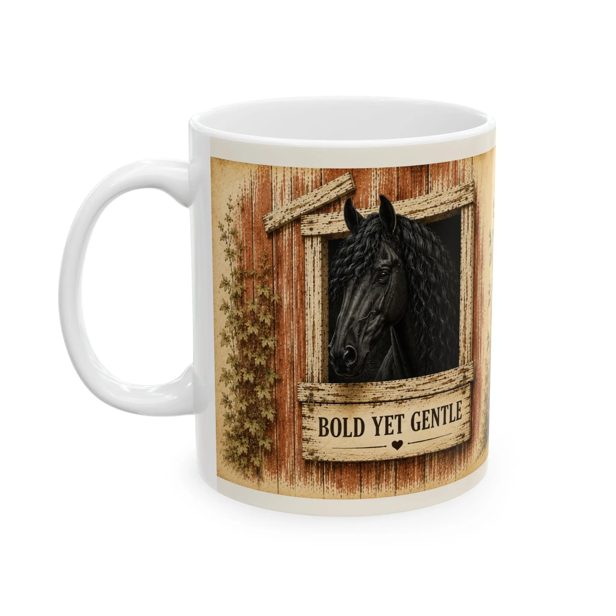 Bold Yet Gentle- Vintage Friesian Mug (11oz)