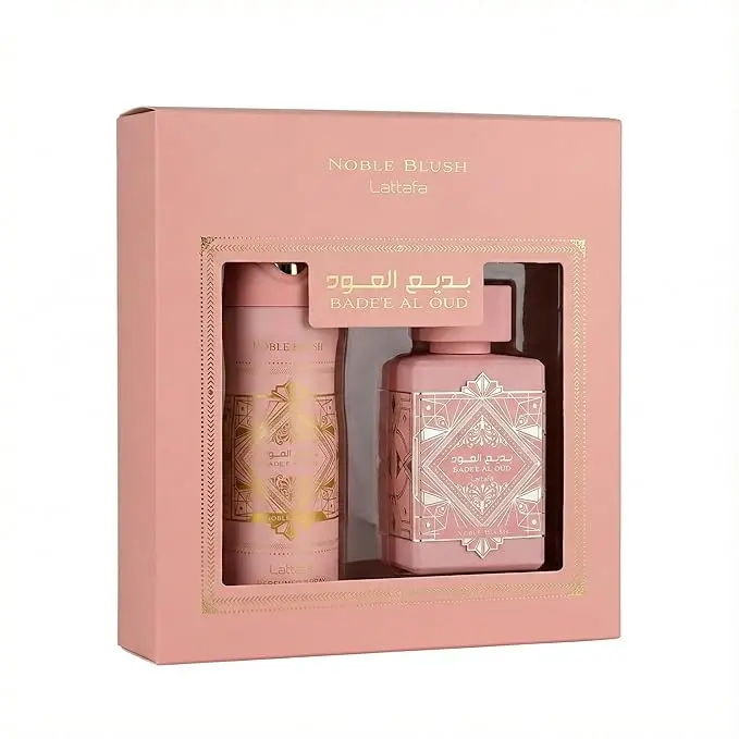 Lattafa Badee Al Oud Noble Blush 2 Pcs Gift Set With 100ml EDP + 200ml Perfumed Spray