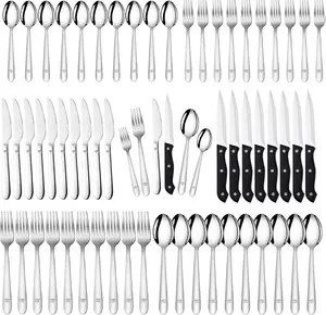 [New deal] - 58-Piece Silverware Set Service for 10 - Stainless Steel Flatware Cutlery Set - Knives Forks and Spoons Utensil Sets for Home Kitchen Restaurant Hotel, Mirror Polished, Dishwasher Safe