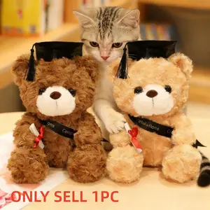 Graduation Keepsake Bear Figurine with Cap & Sash | Heartfelt Congratulatory Display for High School College Seniors | Dorm Apartment Decor Accent for Adult Achievers | US Proud Graduate Gift Idea Teddy Bear Stuffed Animals