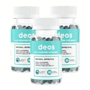 DEOS Full Body Deodorant Healthcare Supplement - Natural Effective Formula for Fresh Underarms, Private Area - 30 Capsules per Bottle, 3-Pack Bundle (Save $60)