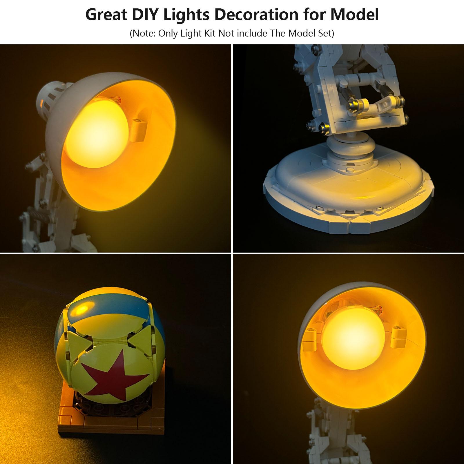 LYBMTWF LED Lighting Kit for LEGO Ideas Series #21357 "Pixar: Luxo Jr." — DIY Light Upgrade Set Building Block Model Lighting— The Perfect Gift for Holidays and Birthdays (Model Not Included)