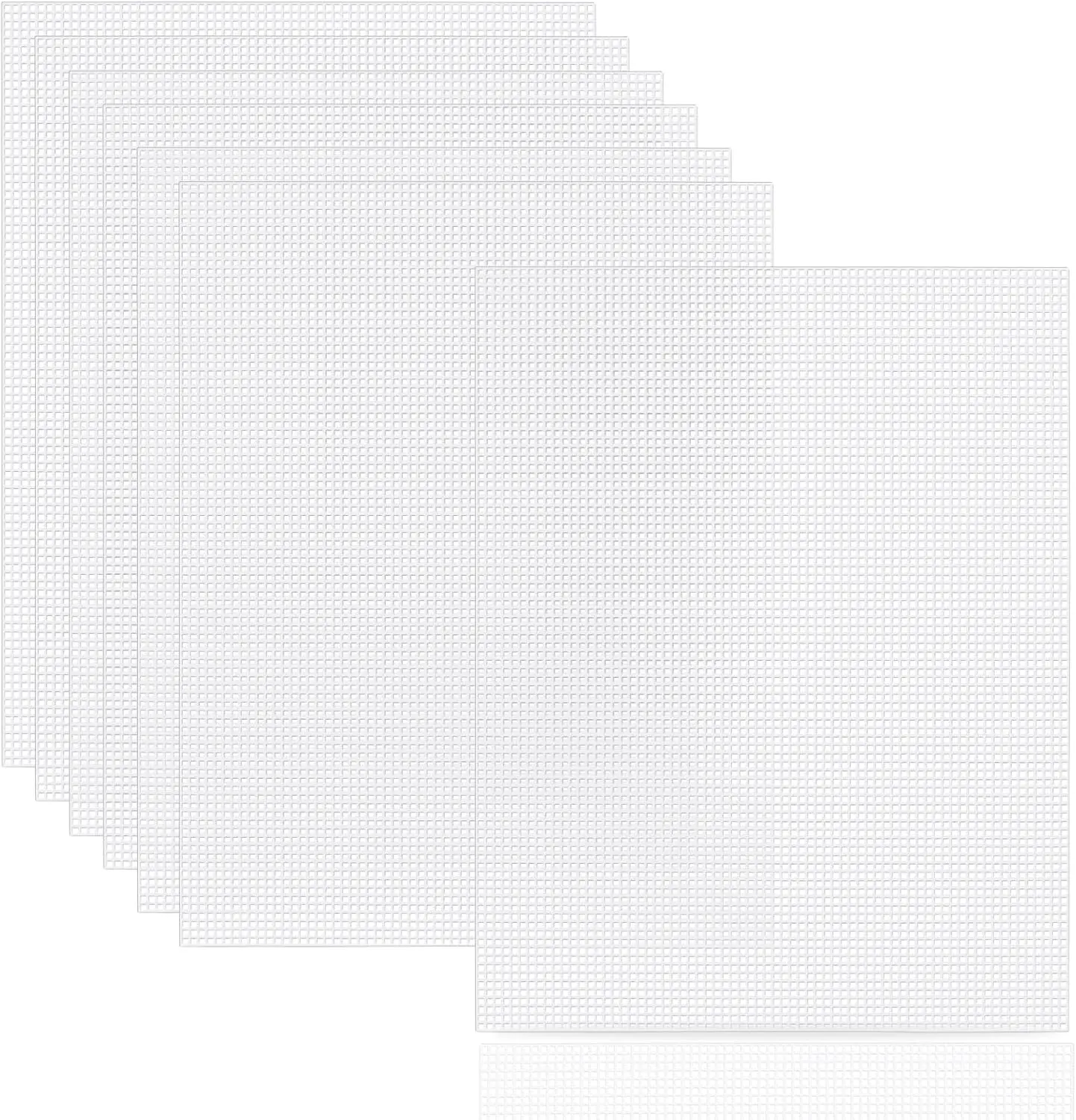 7-Piece Plastic Canvas Sheets with Plastic Mesh, 10.5"x13.5" Eye Mesh, for Embroidery, Knit Crochet Projects, DIY Handicraft Dividers