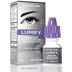 LUMIFY Eye Drops for Red Eyes, Redness Reliever for Brighter Looking Eyes, Works in 1 Minute & Lasts Up to 8 Hours, Eye Drops, 0.08 Fl Oz (2.5 mL)