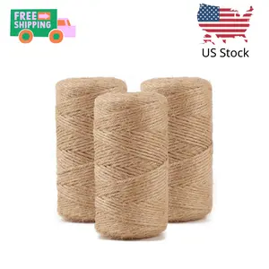 984 FT Natural Jute Twine, 3ply Thin Ribbon Hemp Twine (3 Roll)