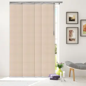 Dunmore Cream 4-Panel Single Rail Panel Track Extendable 34"-57"W x 91.4"H, Panel width 15.75" - 80% LIGHT-FILTERING