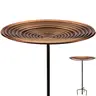 20" Bronze Finish Ripples Copper Bird Bath with Garden Pole
