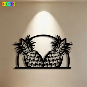 1pc Pineapple Metal Wall Art,Pineapple Statue Mural, Ideal Gift for New Year, Easter, Tropical Decor Enthusiasts, Weather-Resistant Metal Wall Decor Wall Sculptures, Perfect for Patio Wall & Garden Fence Tropical Enthusiasts