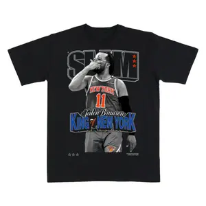 [SLAM] Jalen Brunson King Basketball Graphic Shirt, Star Player Fan Tee, Vintage Hoops Gift for Men, Game Day T-Shirt